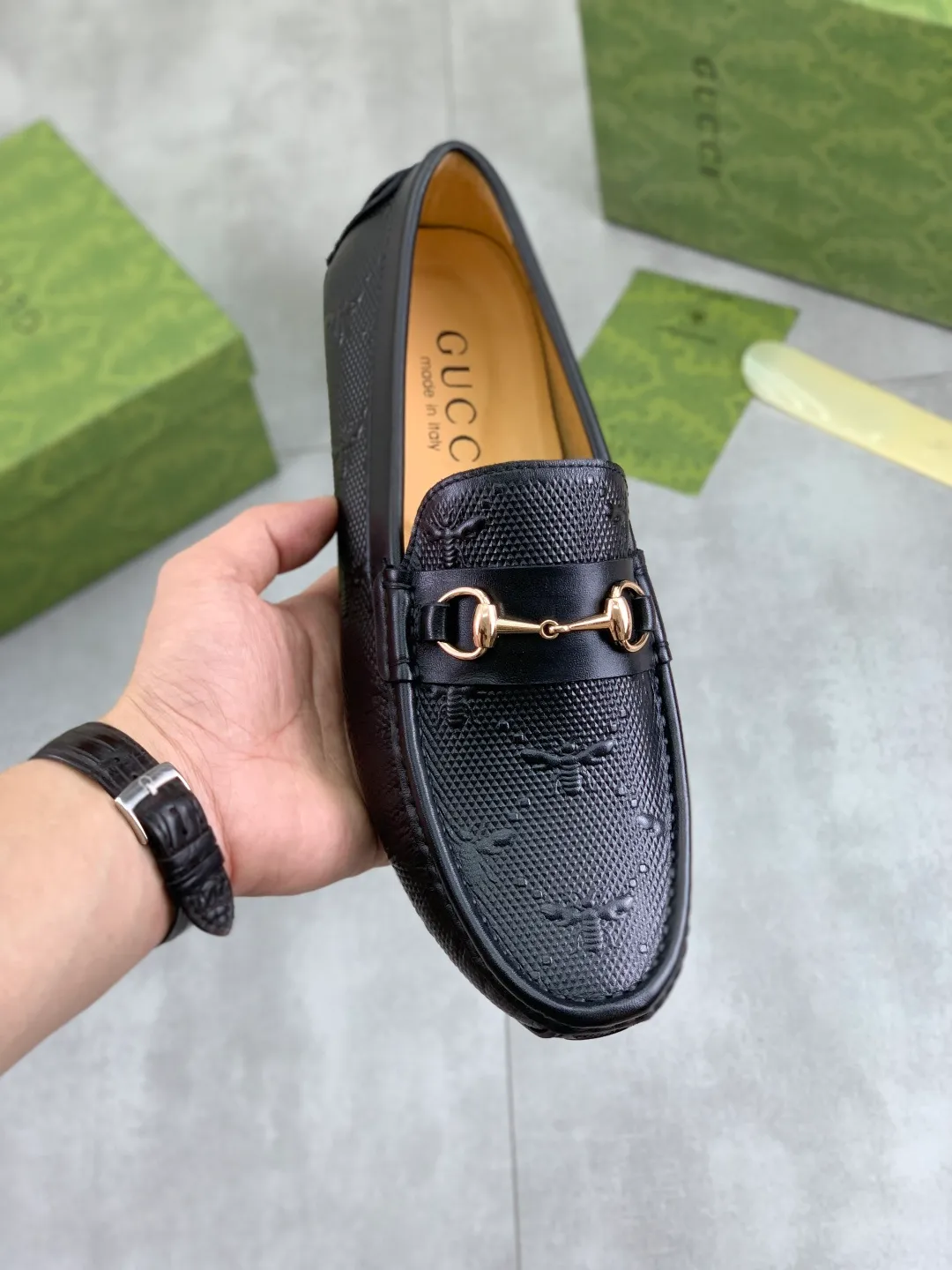 Men's men's shoes💰P360💰[New style]🆘[GUCCI] New classic beanie shoes; Hong Kong original top quality, exquisite craftsmanship, top quality💪🏼High-end boutique men's beanie shoes, British fashion style 🎈The upper is made of Italian imported calfskin🔥, comfortable and breathable, fully imported soft pigskin lining, lazy slip-on Loaf style This fabric is made of 🇮🇹🎈, which is suitable for drivers to drive, and the original non-slip and wear-resistant rubber outsole 🎈Number of yards: 38-45 2⃣️colors🉑️choose